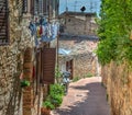 Narrow paved alley in world famous San Gimignano Royalty Free Stock Photo