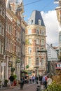 Narrow Pedestrian Street in Amsterdam Royalty Free Stock Photo