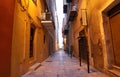 Narrow pedestrian street in the city of Bastia, Corsica, France Royalty Free Stock Photo