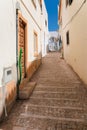 narrow pedestrian street in old town of Albufeira