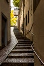 Narrow pedestrian street in Old Town Basel