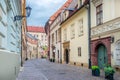 Narrow pedestrian streets of the old European city of Krakow