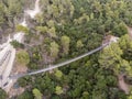 Suspension walking bridge over the gorge in Nesher Park.