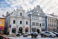 Narrow picturesque street with baroque and renaissance historical buildings in winter sunny day  beautiful cityscape of Large Royalty Free Stock Photo