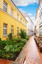 Narrow Riga street Royalty Free Stock Photo