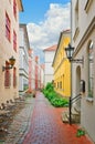 Narrow Riga street Royalty Free Stock Photo