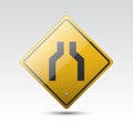 narrow road ahead sign. Vector illustration decorative design Royalty Free Stock Photo