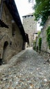 narrow road in castel tirolo near meran in south tyrol Royalty Free Stock Photo