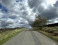 Storm clouds, hanging above, Black Hill Lane in, Steeton, Yorkshire, UK Royalty Free Stock Photo