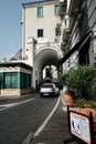 Narrow Road Passing Through Building on Amalfi Coast