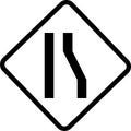 Narrow road sign icon, Traffic sign vector illustration