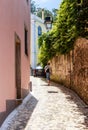 View of Narrow road in Sintra, Portugal Royalty Free Stock Photo