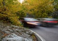 Narrow road in Smugglers Notch near Stowe in Vermont Royalty Free Stock Photo