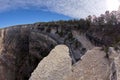 Narrow rock outcrop west of the Abyss at Grand Canyon AZ Royalty Free Stock Photo