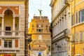 Narrow Roman Street Castel Ponte Saint Angelo Rome Italy