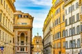 Narrow Roman Street Castel Ponte Saint Angelo Rome Italy