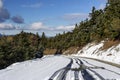 A narrow, rural road in the mountains