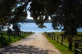 Narrow sandy footpath leading to the riverside