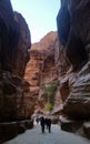 Jordan, Petra - January 4, 2019. Tourists rush to see the eighth wonder of the world