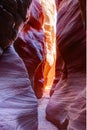 Narrow slot canyon Wire Pass leading into Buckskin Gulch, Paria Canyon-Vermilion Cliffs Wilderness, near the Utah-Arizona border, Royalty Free Stock Photo