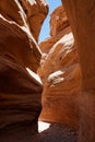 Narrow slot between two red rocks