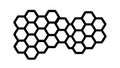 Narrow Solid Black Hexagonal Cell Cluster, vector design Generative AI Royalty Free Stock Photo