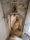 The narrow stair and buildings of Old Town Bari Royalty Free Stock Photo