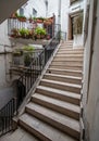 The narrow stair and buildings of Old Town Bari Royalty Free Stock Photo