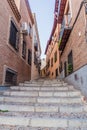 Narrow staircase in the center of Toledo, Spa Royalty Free Stock Photo