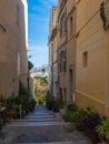 Marseille, France - May 15th 2022: Narrow stairs wowards the city centre.