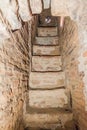 Narrow stairway inside temple 1821 in Bagan, Myanm