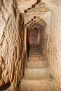 Narrow stairway inside temple 1821 in Bagan, Myanma