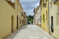 Narrow steep street in small village located in the Park of Serra de Montsant, Spain