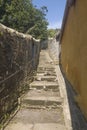 Narrow stone staircase in the historic village of Culross