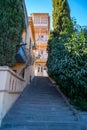 Narrow stone stairs in old town of Tbilisi, Georgia Royalty Free Stock Photo