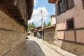 Narrow stone streets of ancient Koprivshtitsa in Bulgaria Royalty Free Stock Photo