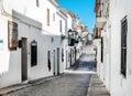 Narrow street of Altea, Costa Blanca. Spain Royalty Free Stock Photo