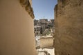 Narrow street of the ancient town of Matera at Basilicata region in southern Italy Royalty Free Stock Photo