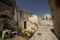 Narrow street of the ancient town of Matera at Basilicata region in southern Italy Royalty Free Stock Photo