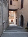 Narrow Street with Ancient Walls and Houses in the Village of Colonnata, Carrara- Italy