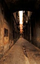 Narrow street in Barcelona Royalty Free Stock Photo
