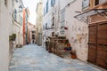 A narrow street at Bastia, in the old medieval city of Citadel, Royalty Free Stock Photo