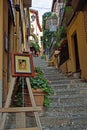 Narrow street in Bellagio on Lake Como - Lecco, Lombardy, Italy