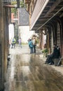 Narrow street of Bergen Royalty Free Stock Photo