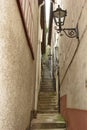 Narrow street in Bernkastel-Kues on the river Mosel in Germany Royalty Free Stock Photo