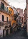 A narrow street with buildings on both sides, Vietri sul Mare, Campania, Italy