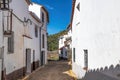 Narrow street in CastaÃÂ±o del Robledo, White Villages of Andalusia, Huelva, Spain