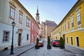 Narrow street on Castle Hill in Budapest, Hungary Royalty Free Stock Photo