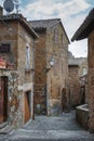 Narrow street in the center of Orvieto, Italy