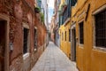 Narrow street in center of Venice, Italy Royalty Free Stock Photo